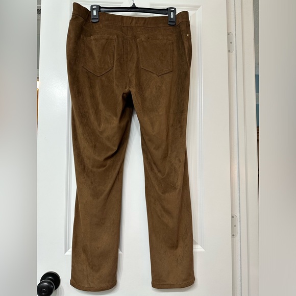 New Directions 14 P Rust Brown Pull On Faux Suede Pants - Picture 2 of 10
